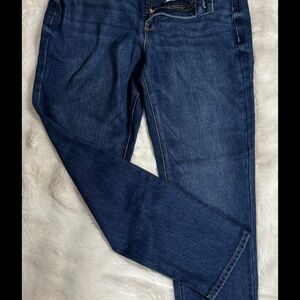 Seven7 Women's Straight Leg Jeans in Dark Blue Denim